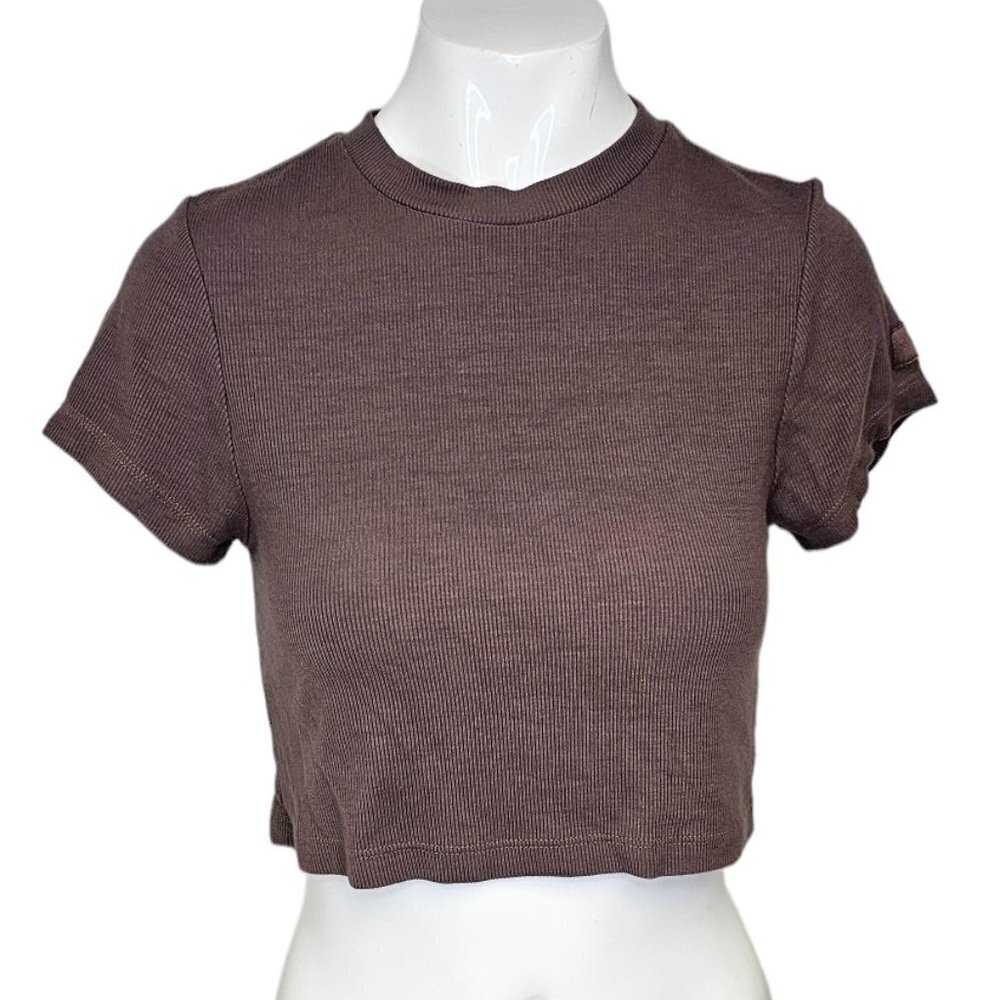 SET Active Women's Ribbed Modal Cropped T-Shirt  Size Small
